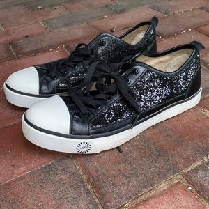 UGG black glitter sneakers